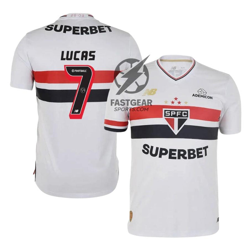 São Paulo Home Lucas 7 Fan Jersey 2025/26 Official Printing