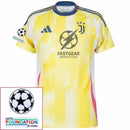 Juventus Vlahovic 9 Away 2024/25 Patches UCL UEFA Foundation (Official Printing)