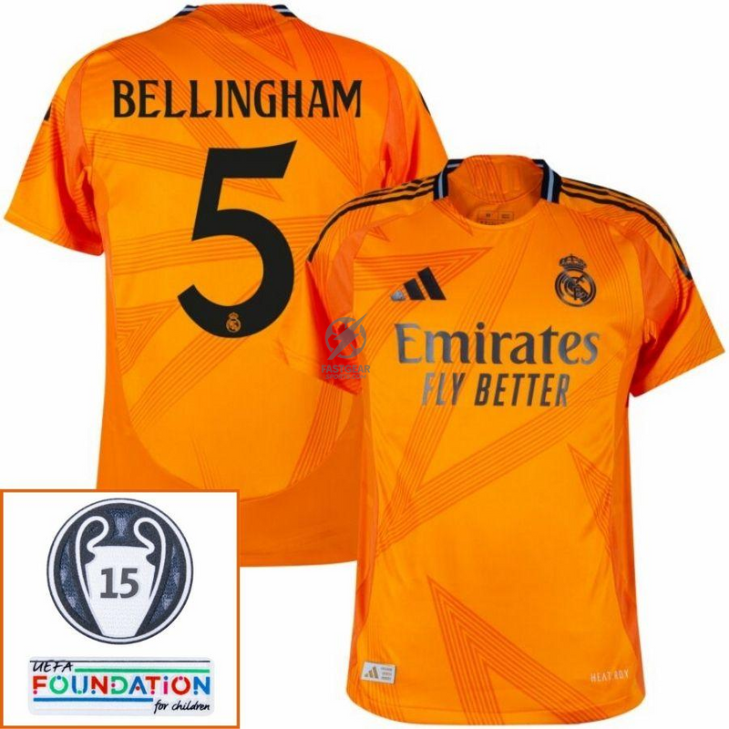 Real Madrid Away Fan Jersey 2024/25 Patches UCL UEFA Foundation (Official Printing)