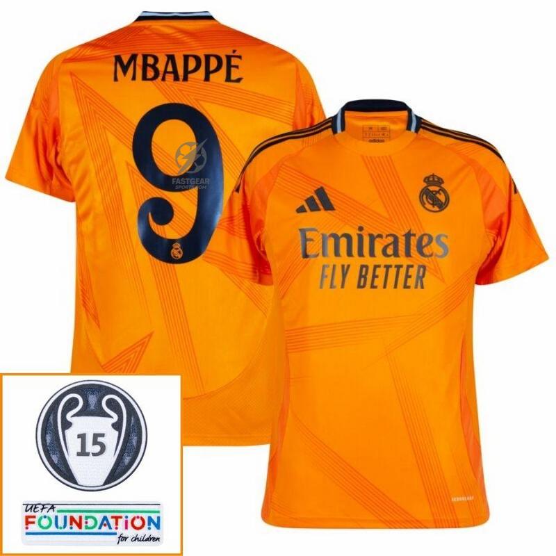 Real Madrid Away Fan Jersey 2024/25 Patches UCL UEFA Foundation (Official Printing)