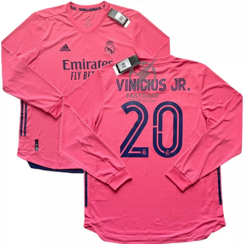 Real Madrid Away Long Sleeve Fan Jersey 2020/21 Vini Jr. 20
