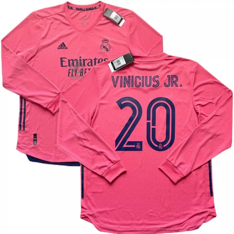 Real Madrid Away Long Sleeve Fan Jersey 2020/21 Vini Jr. 20
