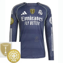 Real Madrid Away Long Sleeve Fan Jersey 2025/26 - Patch 2025 Club World Cup + FIFA Intercontinental Champions
