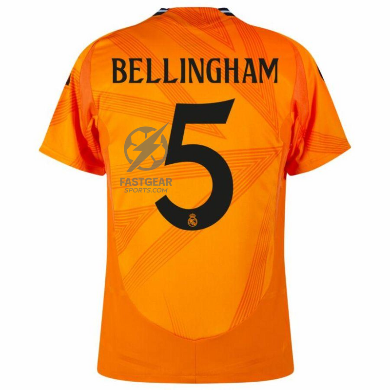 Real Madrid Bellingham 5 Away Fan Jersey 2024/25 Patches UCL UEFA Foundation (Official Printing)