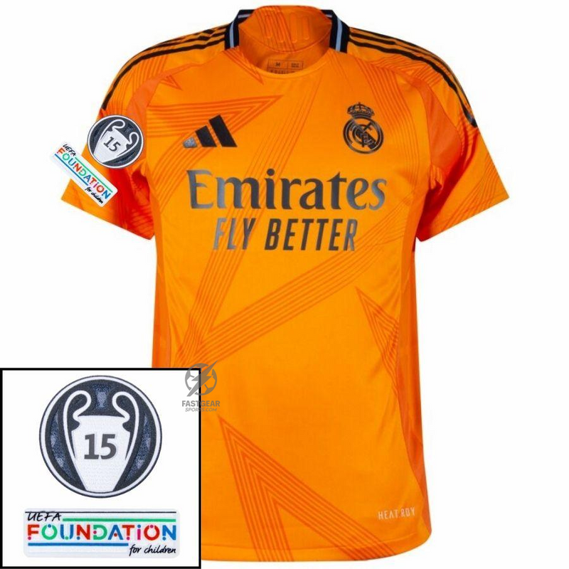 Real Madrid Bellingham 5 Away Fan Jersey 2024/25 Patches UCL UEFA Foundation (Official Printing)