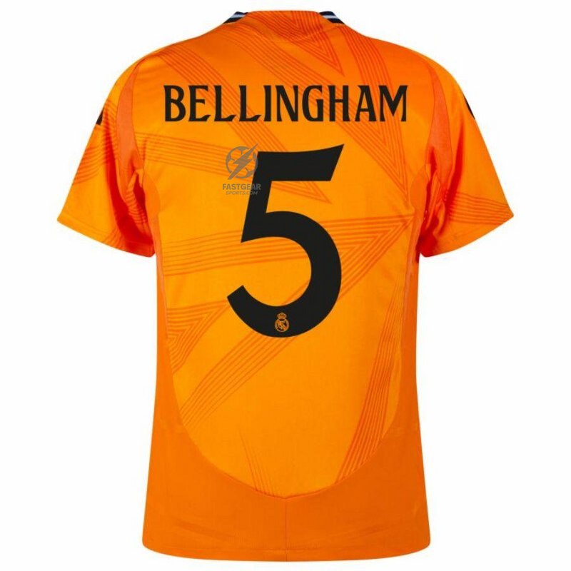 Real Madrid Bellingham 5 Away Fan Jersey 2024/25 Patches UCL UEFA Foundation (Official Printing)