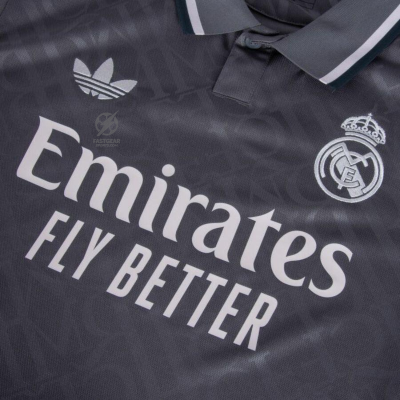 Real Madrid Bellingham 5 Third Fan Jersey 2024/25 Patches UCL UEFA Foundation (Official Printing)