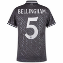 Real Madrid Bellingham 5 Third Fan Jersey 2024/25 Patches UCL UEFA Foundation (Official Printing)