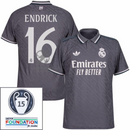 Real Madrid Endrick 16 Third Fan Jersey 2024/25 Patches UCL UEFA Foundation (Official Printing)