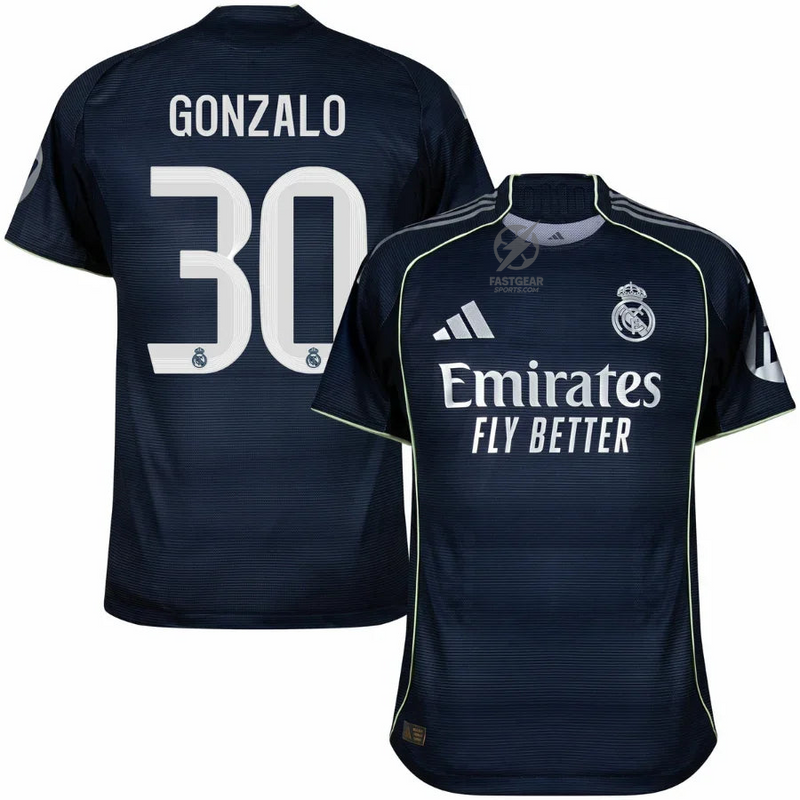 Real Madrid Gonzalo 30 Away Fan Jersey 2025/26