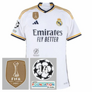 Real Madrid Home Fan Jersey 2023/24 Patch FIFA WCC Patch UCL UEFA Foundation Patches
