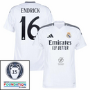 Real Madrid Home Fan Jersey 2024/25 Patches UCL UEFA Foundation (Official Printing)