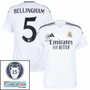 Real Madrid Home Fan Jersey 2024/25 Patches UCL UEFA Foundation (Official Printing)