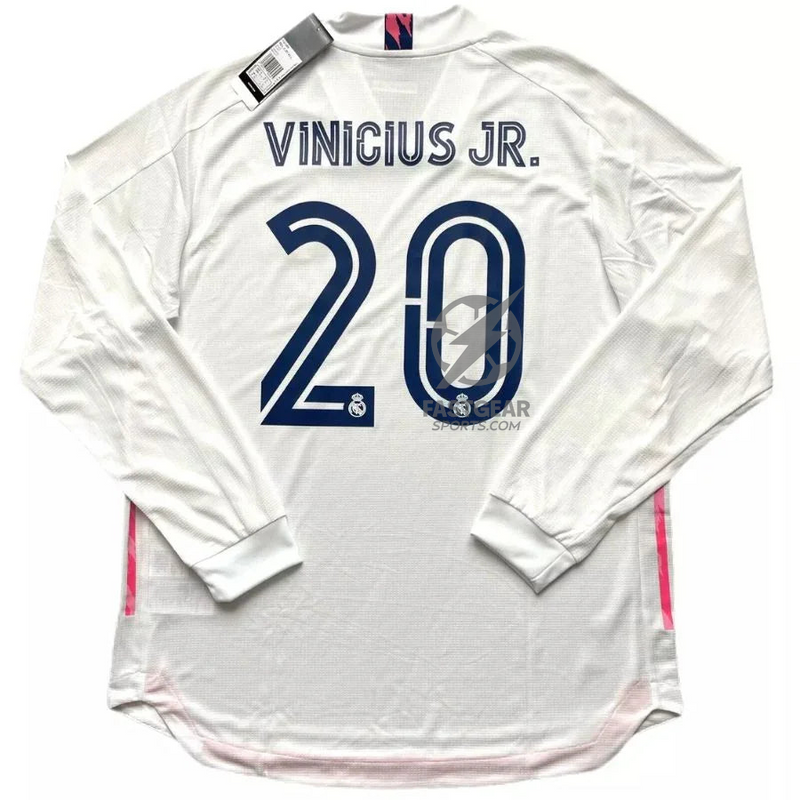 Real Madrid Home Long Sleeve Fan Jersey 2020/21 Vini Jr. 20