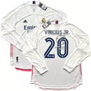 Real Madrid Home Long Sleeve Fan Jersey 2020/21 Vini Jr. 20