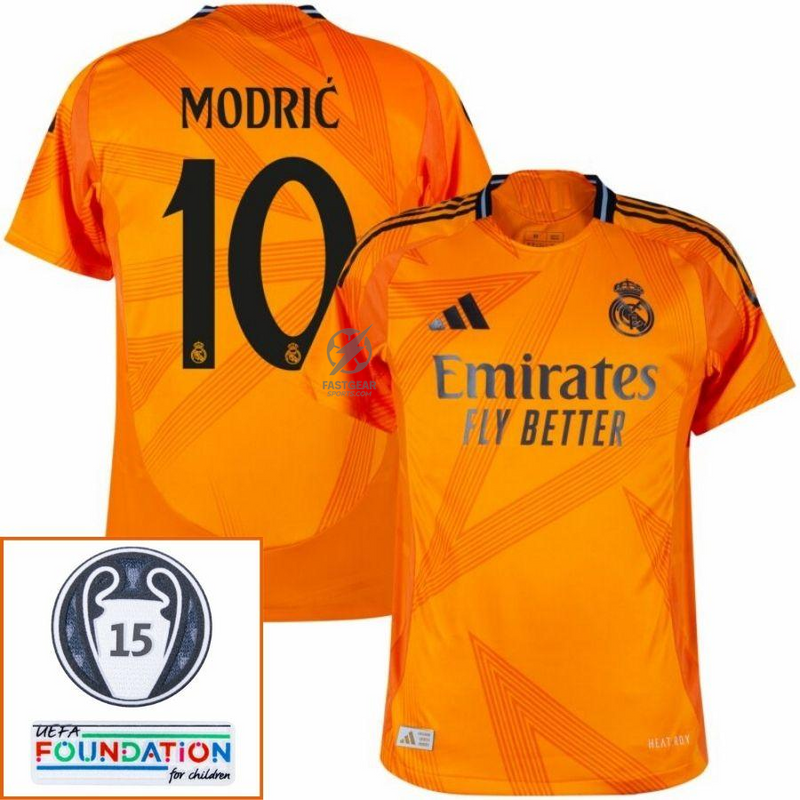 Real Madrid Modric 10 Away Fan Jersey 2024/25 Patches UCL UEFA Foundation (Official Printing)