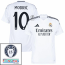Real Madrid Modric 10 Home Fan Jersey 2024/25 Patches UCL UEFA Foundation (Official Printing)