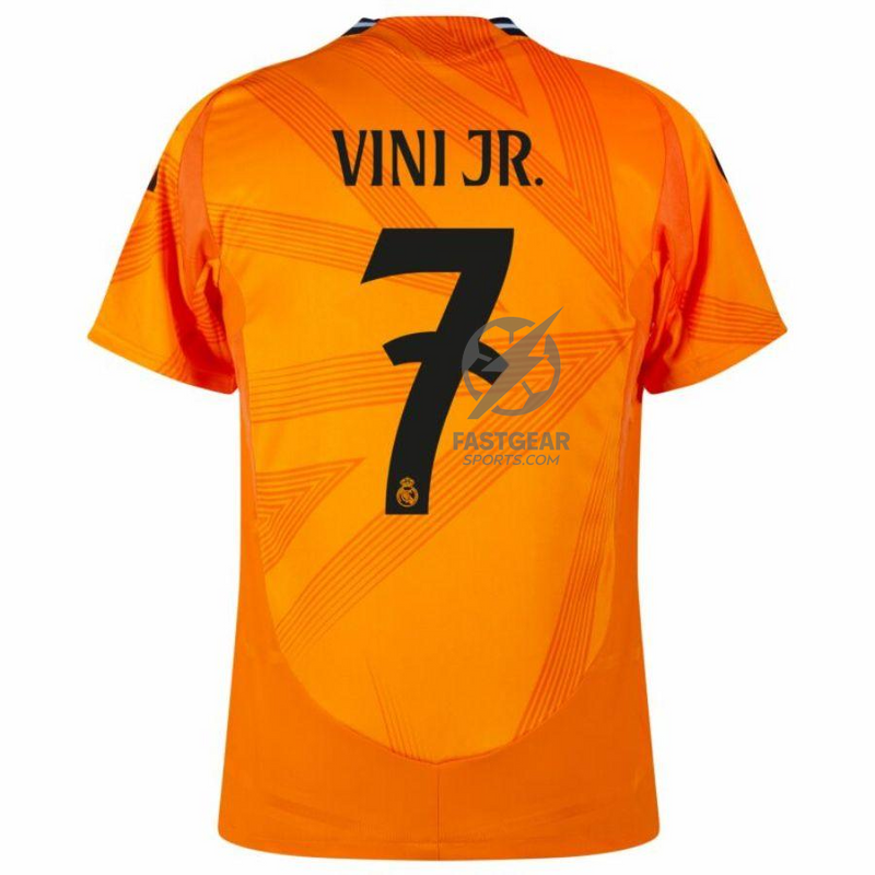 Real Madrid Vini JR. 7 Away Fan Jersey 2024/25 Patches UCL UEFA Foundation (Official Printing)