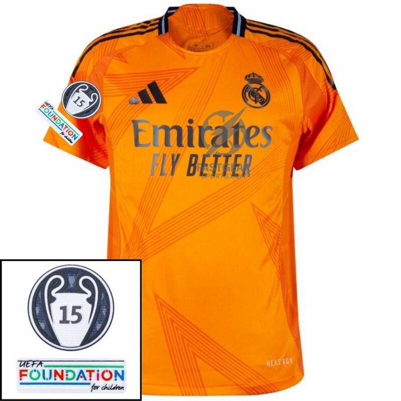 Real Madrid Vini JR. 7 Away Fan Jersey 2024/25 Patches UCL UEFA Foundation (Official Printing)