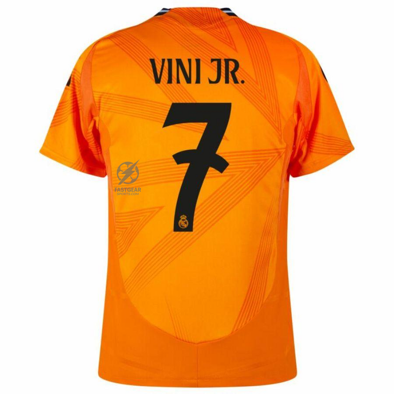 Real Madrid Vini JR. 7 Away Fan Jersey 2024/25 Patches UCL UEFA Foundation (Official Printing)