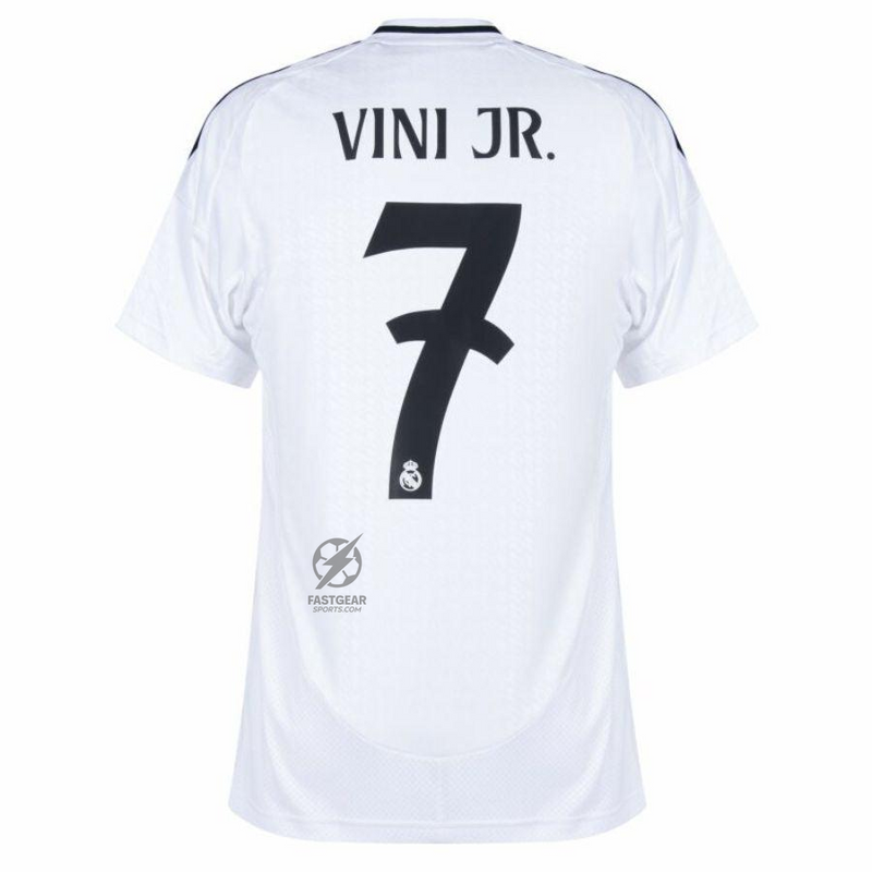 Real Madrid Vini JR. 7 Home Fan Jersey 2024/25 Patches UCL UEFA Foundation (Official Printing)