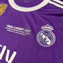 Real Madrid  Cristiano Ronaldo Away Retro 2016-17 Patches UCL UEFA Respect Final World (Official Printing)