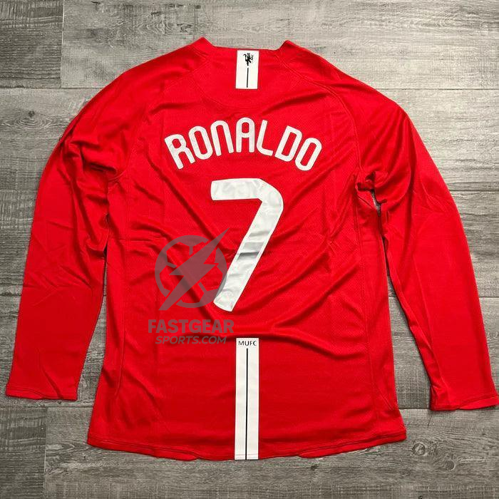 Retro Manchester United Long-sleeve Home Jersey 2007/08