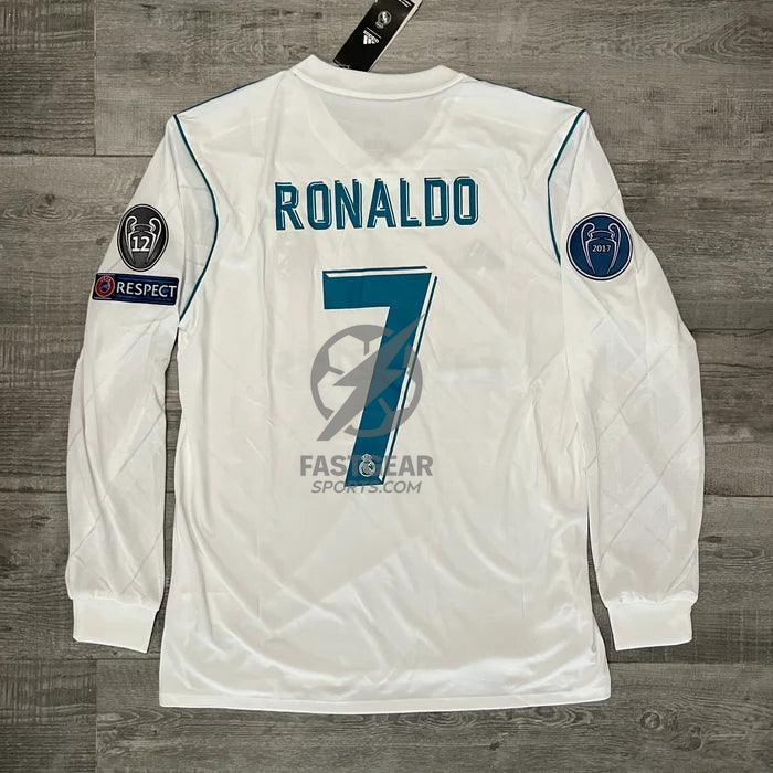 Retro Real Madrid Long-sleeve Home Jersey 2017/18