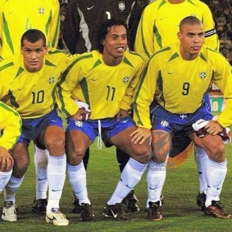 Ronaldinho 11 Brazil Home Retro 2002 World Cup Ronaldo Ronaldinho Rivaldo