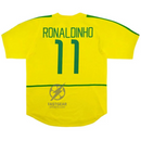 Brazil Home Retro 2002 World Cup Ronaldo Ronaldinho Rivaldo