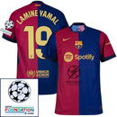 Barcelona Lamine Yamal 19 Home 2024/25 Patches UCL UEFA Foundation (Official Printing)