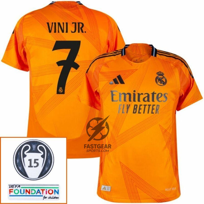 Real Madrid Away Fan Jersey 2024/25 Patches UCL UEFA Foundation (Official Printing)