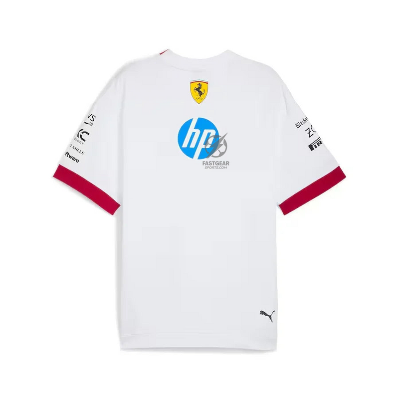 Scuderia Ferrari 2025 Team Oversized T-Shirt - White Formula 1 F1 Formula One