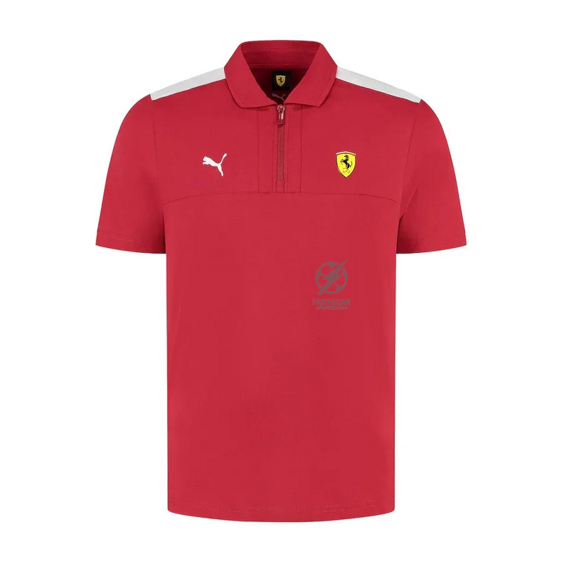 Scuderia Ferrari 2025 Team Zip Polo - Red Formula 1 F1 Formula One