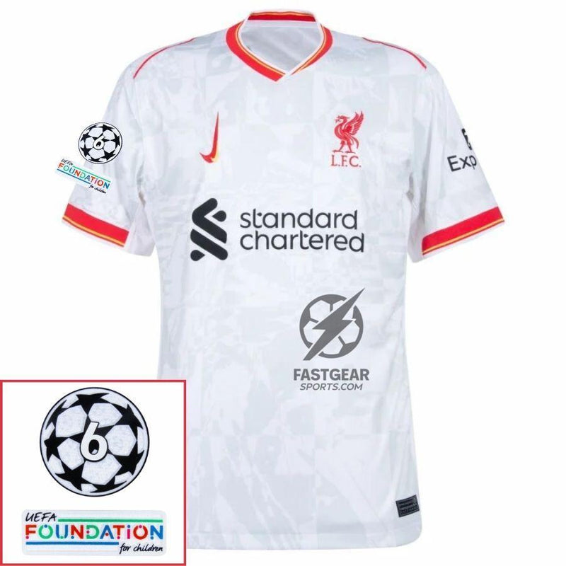 Liverpool Darwin 9 Away 2024/25 Patches UCL UEFA Foundation (Official Printing)