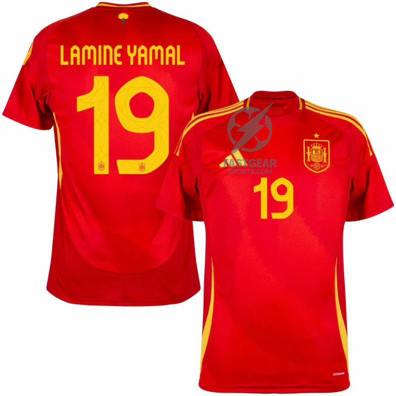 Spain Lamine Yamal 19 Home Fan Jersey 2025/26