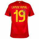 Spain Lamine Yamal 19 Home Fan Jersey 2025/26 Euro 2024 & Foundation Tournament Patches (Official Printing)