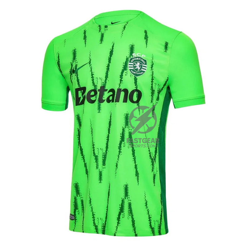 Sporting CP Fan Jersey Fourth 2024/25 Patches UCL UEFA Foundation (Official Printing)