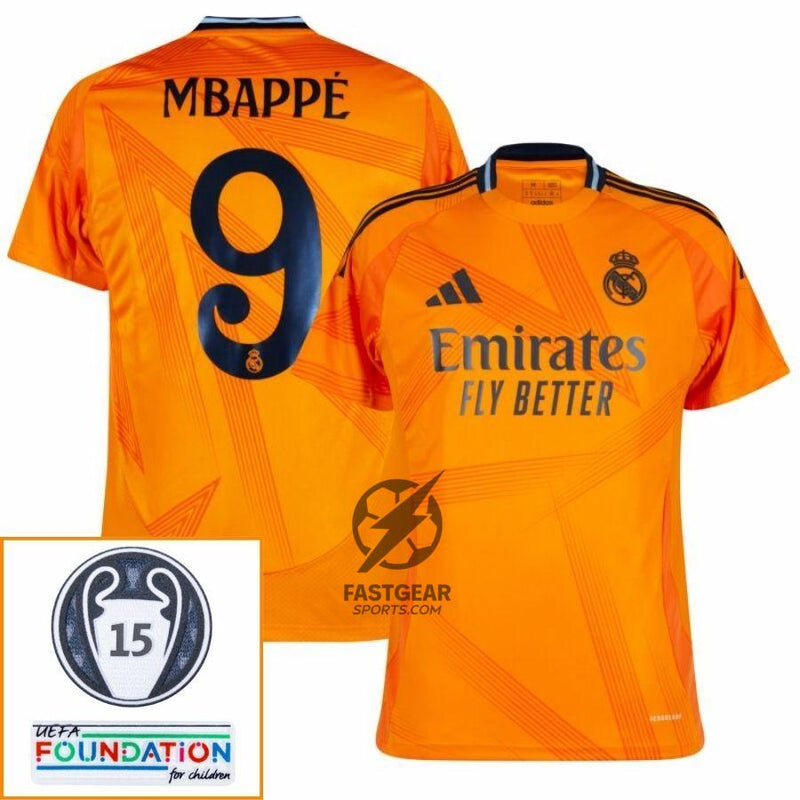 Real Madrid Away Fan Jersey 2024/25 Patches UCL UEFA Foundation (Official Printing)