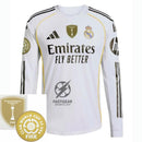 Real Madrid Home Long Sleeve Fan Jersey 2025/26 - Patch 2025 Club World Cup + FIFA Intercontinental Champions