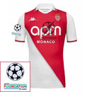 Monaco Home Fan Jersey 2024/25 Patches UCL UEFA Foundation (Official Printing)
