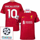 Liverpool Mac Allister 10 Home 2024/25 Patches UCL UEFA Foundation (Official Printing)