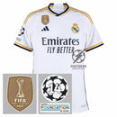 Real Madrid Home Fan Jersey 2023/24 Patch FIFA WCC Patch UCL UEFA Foundation Patches