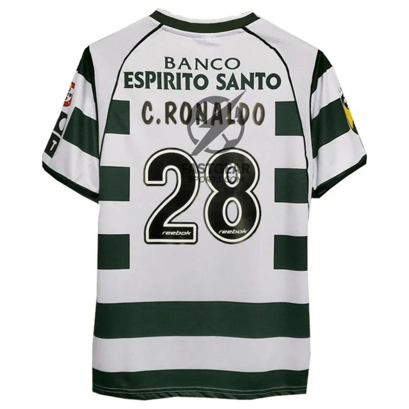 Cristiano Ronaldo #28 Sporting Home Retro Jersey 2002/03