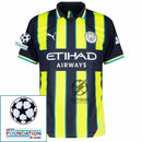 Manchester City Away 2024/25 Patches UCL UEFA Foundation (Official Printing)