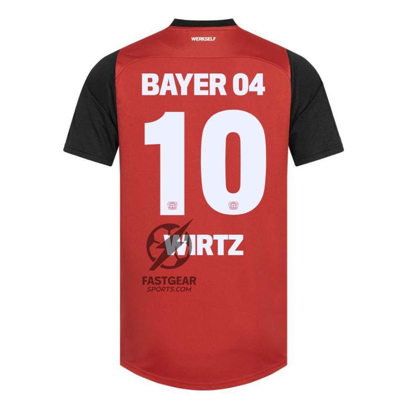 Bayer 04 Leverkusen Home Fan Jersey 2024/25 Patches UCL UEFA Foundation (Official Printing)