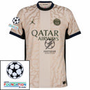 Paris Saint-Germain Fan Jersey Fourth Jordan 2023/24 Patches UCL UEFA Foundation (Official Printing)