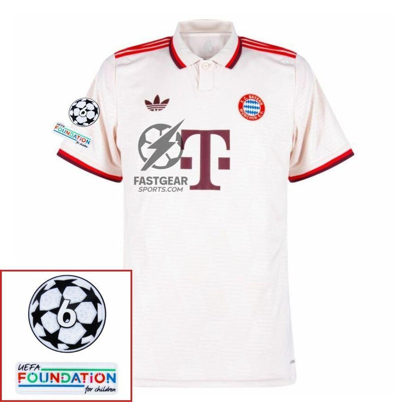 Bayern München Kimmich 6 Third Fan Jersey 2024/25 Patches UCL UEFA Foundation (Official Printing)