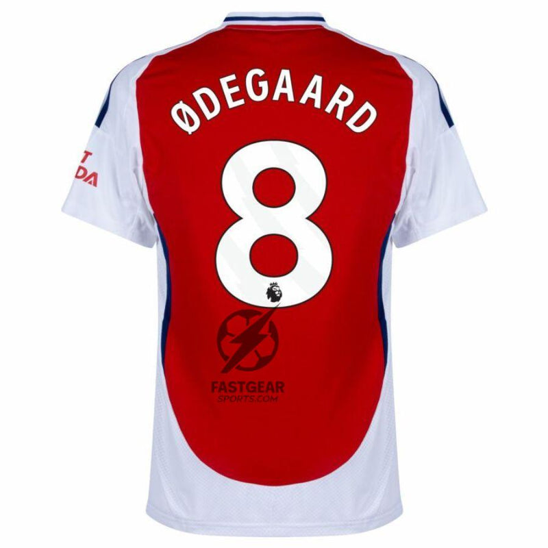 Arsenal Ødegaard 8 Home Fan Jersey 2024/25 Patches UCL UEFA Foundation (Official Printing)