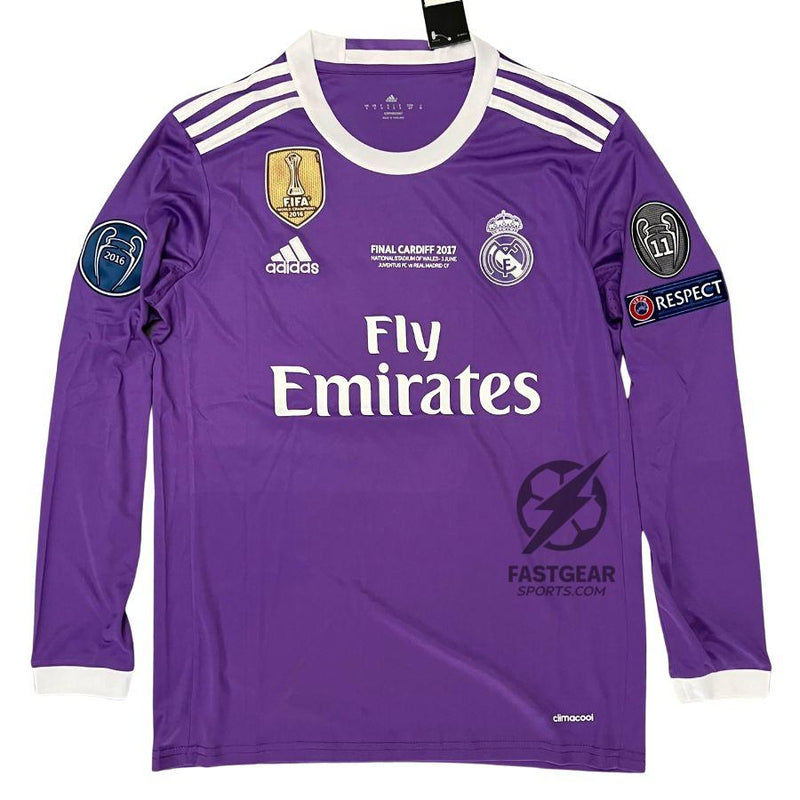 Real Madrid  Cristiano Ronaldo Away Retro 2016-17 Patches UCL UEFA Respect Final World (Official Printing)